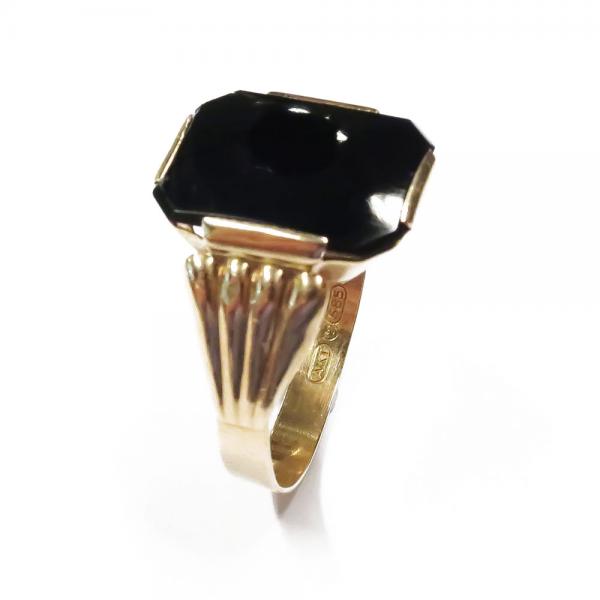 Kultainen kantasormus, onyx 22mm -72 #0