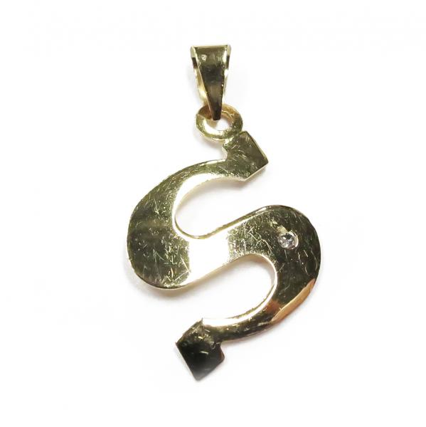 Kultainen S-riipus timantilla #0