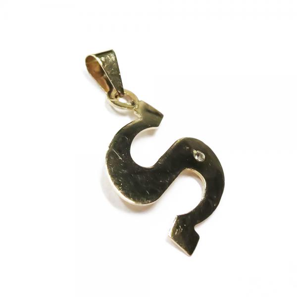 Kultainen S-riipus timantilla #1