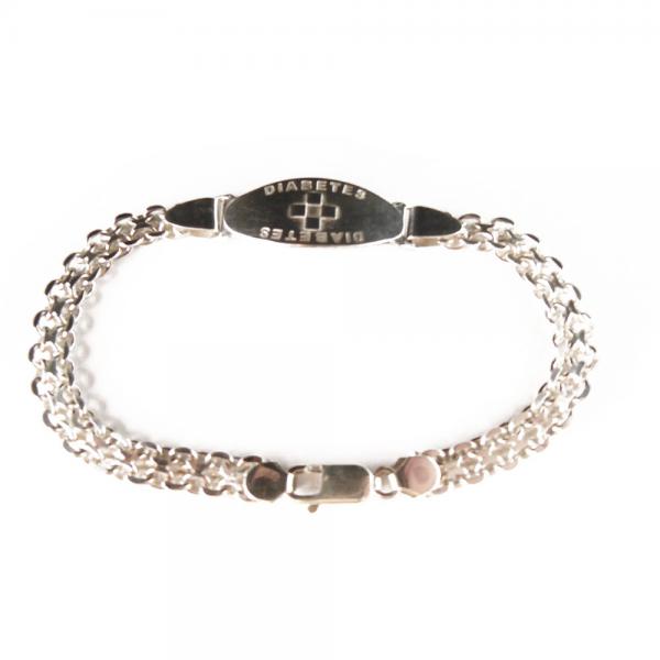 Hopeinen Diabetes-rannekoru 21 cm #1