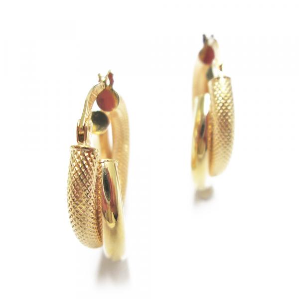 Kultaiset putkikorvarenkaat kuvioinnilla #1