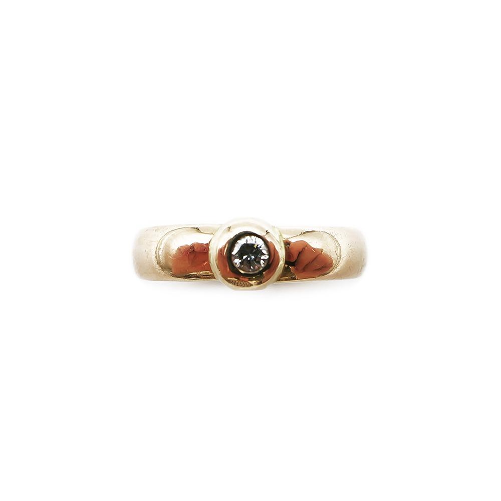 Timanttisormus 0,03ct koko 16,5 lev.4mm KÄSITYÖ v.2000 #4