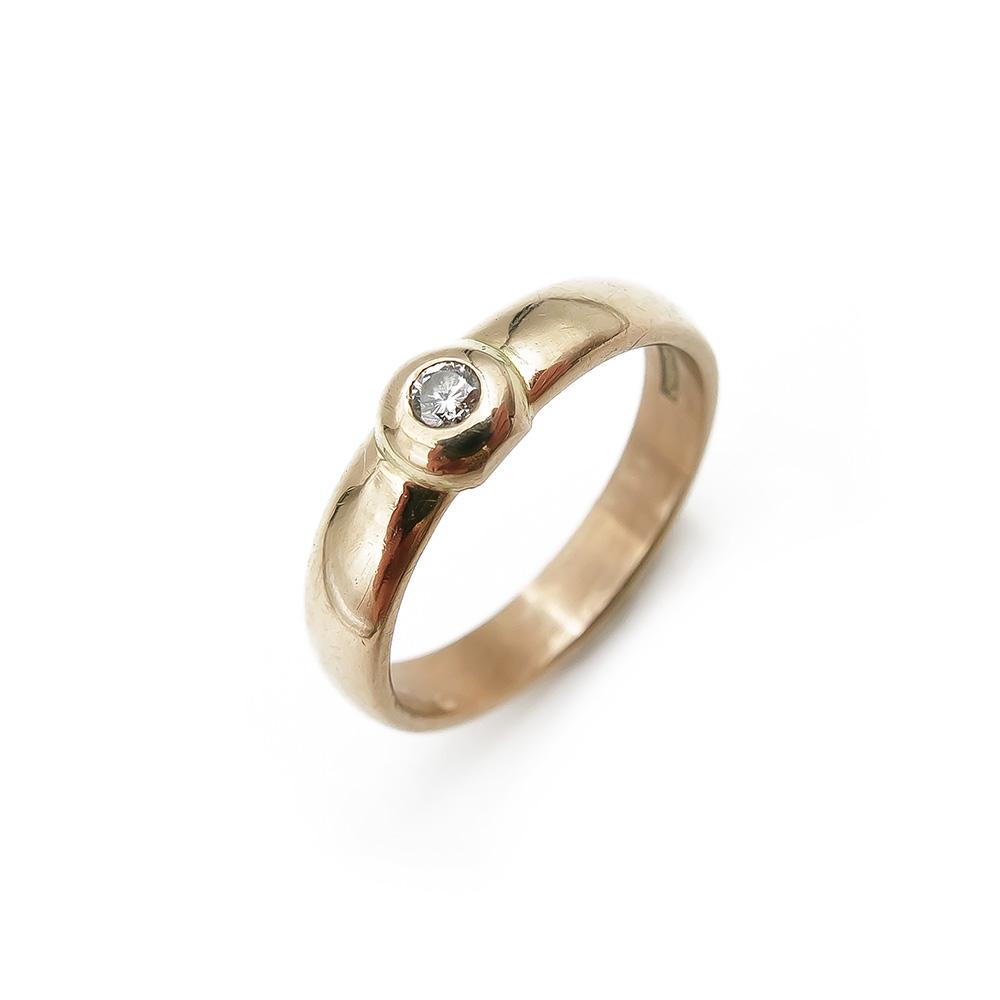 Timanttisormus 0,03ct koko 16,5 lev.4mm KÄSITYÖ v.2000 #0