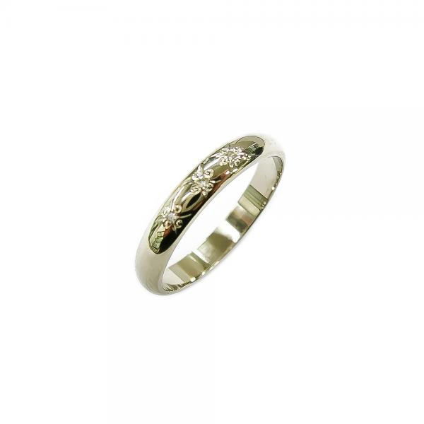 Valkokultainen timanttisormus 3x0,005ct 16mm  #0