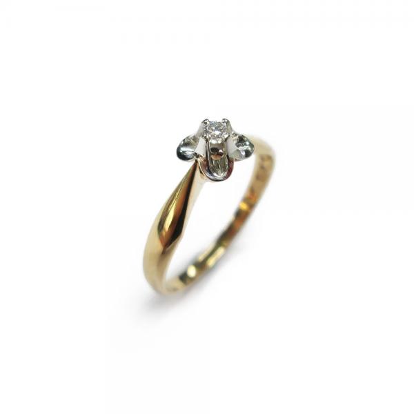 Kultakeskuksen kultasormus 0,03ct 17,5mm #0