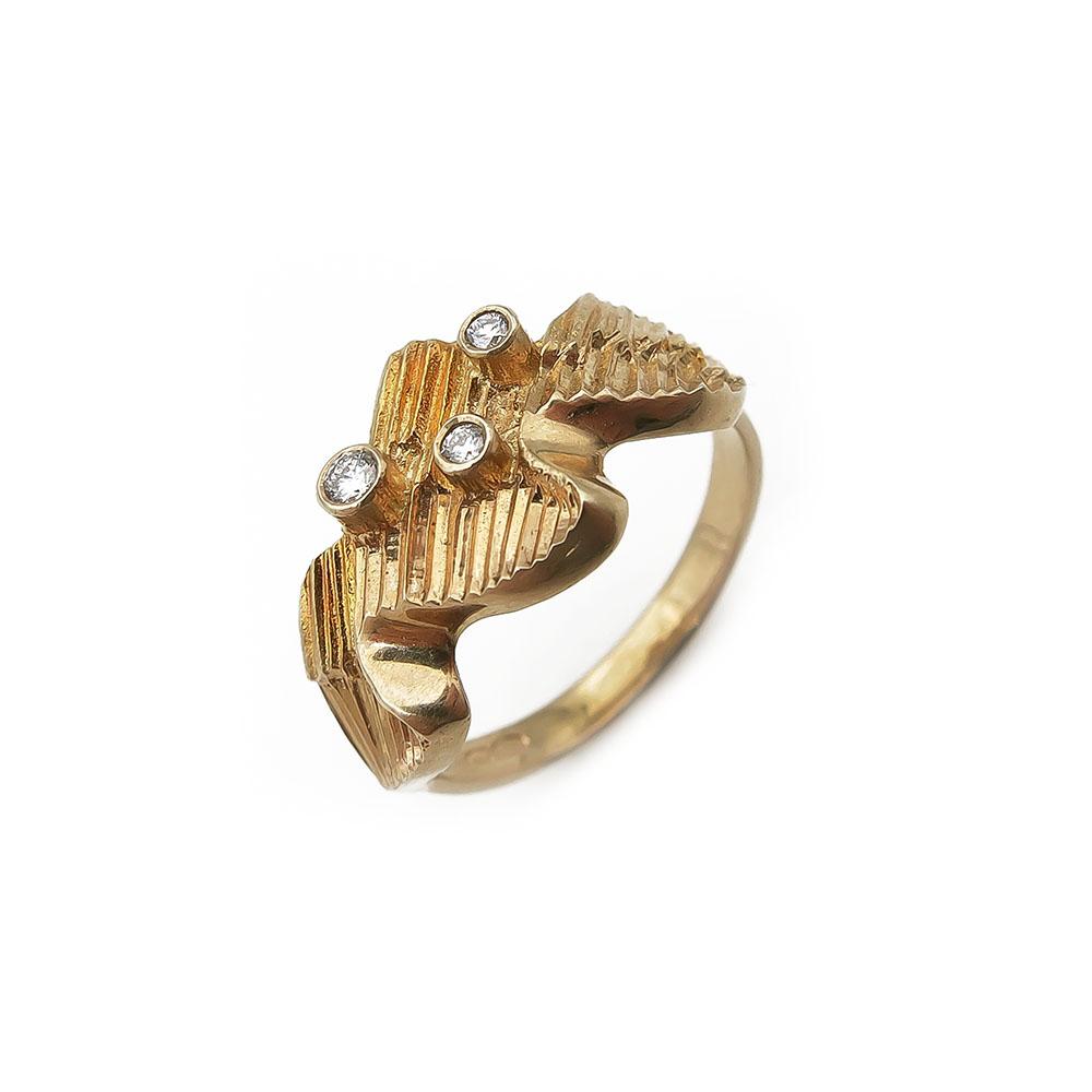 Kultainen timanttisormus 0,09ct koko 18 #0