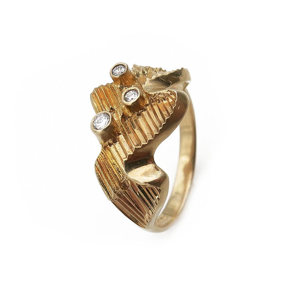 Kultainen timanttisormus 0,09ct koko 18 #3