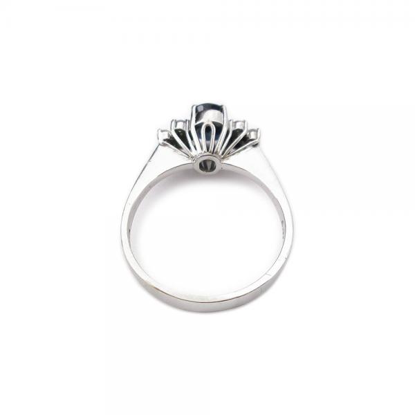 Valkokulta timantti sormus yht.0,97ct & sin.kivi 20-mm #2