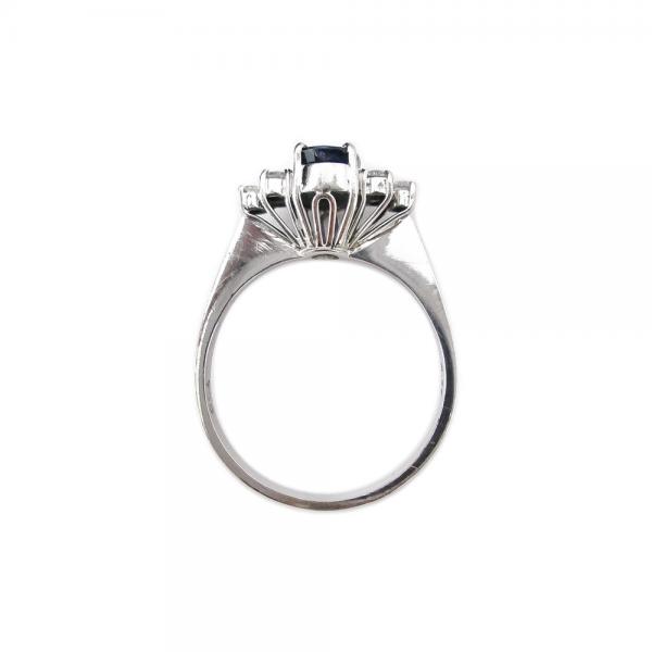 Valkokulta timantti sormus yht.0,97ct & sin.kivi 20-mm #3