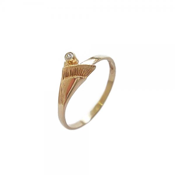 14k sormus 17,0 kirkas kivi #0