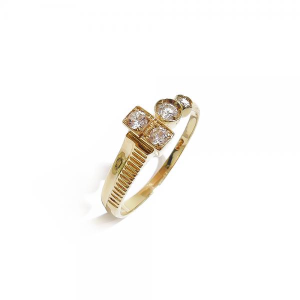 14K kultasormus zirkonioilla 17 mm  #0
