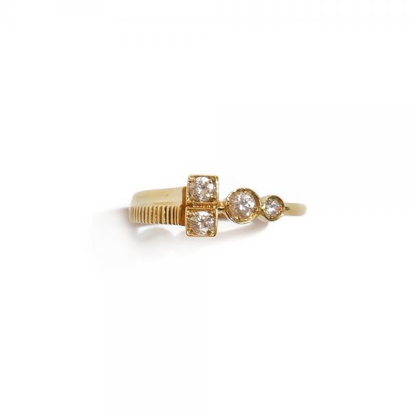 14K kultasormus zirkonioilla 17 mm  #1
