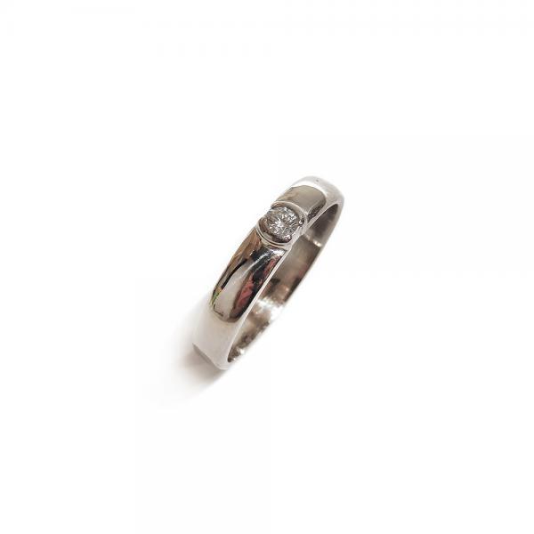 18K Valkokulta timanttisormus 0,05ct 17 mm  #0