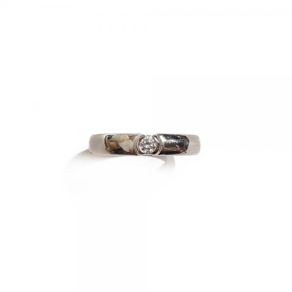 18K Valkokulta timanttisormus 0,05ct 17 mm  #1