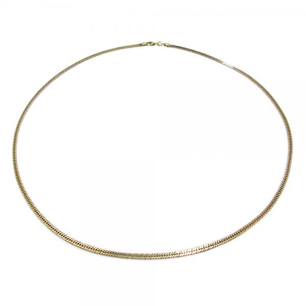 Kultainen pitkä umpikaulaketju tiheä panssari 59cm #0