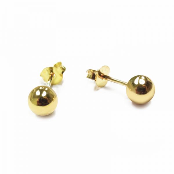 Hopeiset kullatut pallotappikorvakorut #0