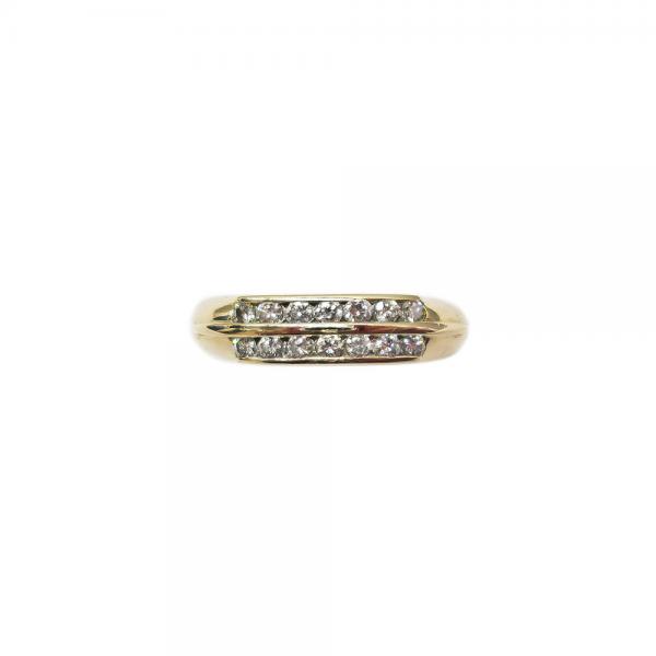 Kultainen Einari Ailio timanttirivisormus 7+7kpl yht. 0.28ct 17 #1
