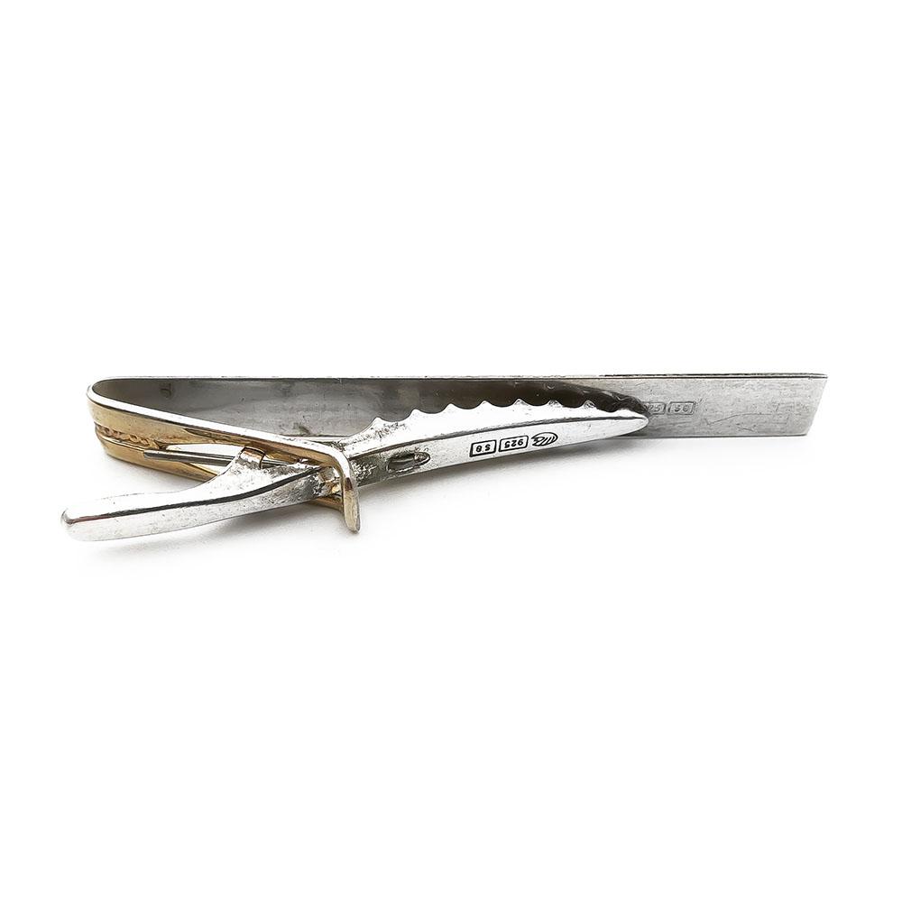 Saurum kullattu hopeinen solmionpidike 925, 5,5 cm, 1995 #1 Kultatukku.fi