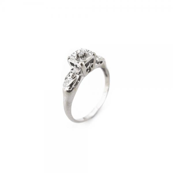 Valkokulta timanttisormus 0,02ct  17mm  #0