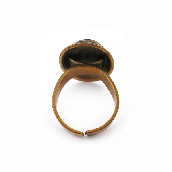 Kalevala Koru Sormus vihreällä kivellä 18,5mm säädettävä #2