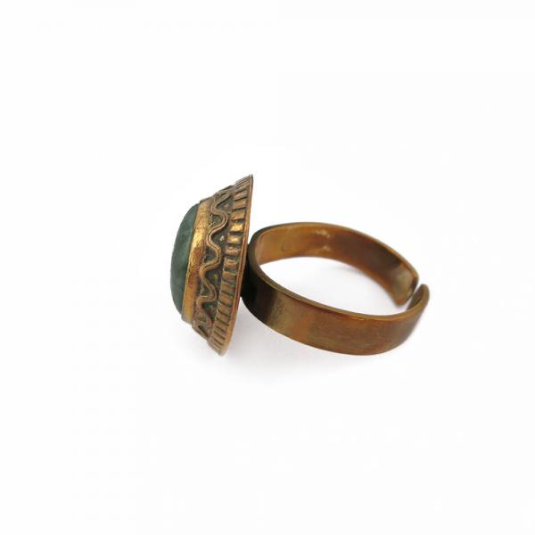 Kalevala Koru Sormus vihreällä kivellä 18,5mm säädettävä #3