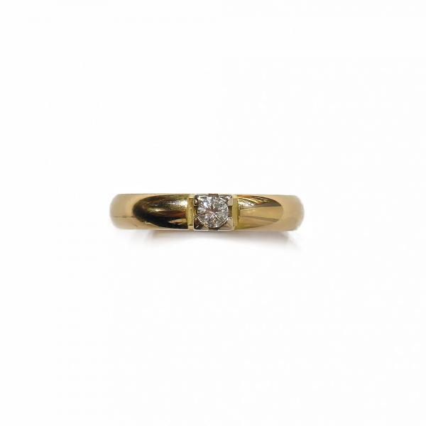 18K Timanttisormus 0,12ct W/VS 18,5 mm #1