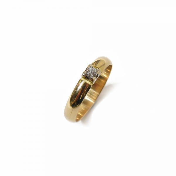 18K Timanttisormus 0,12ct W/VS 18,5 mm #0