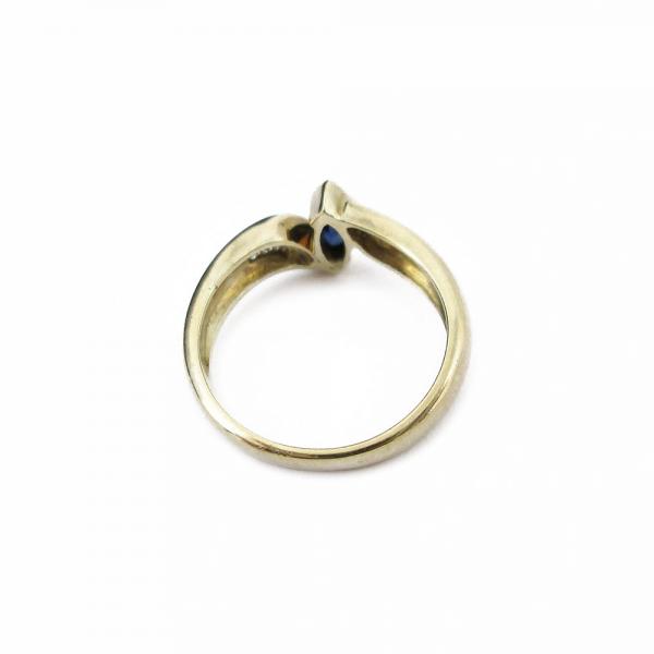 Kultainen timantti yht.0.03ct safiiri sormus 17,5mm #2