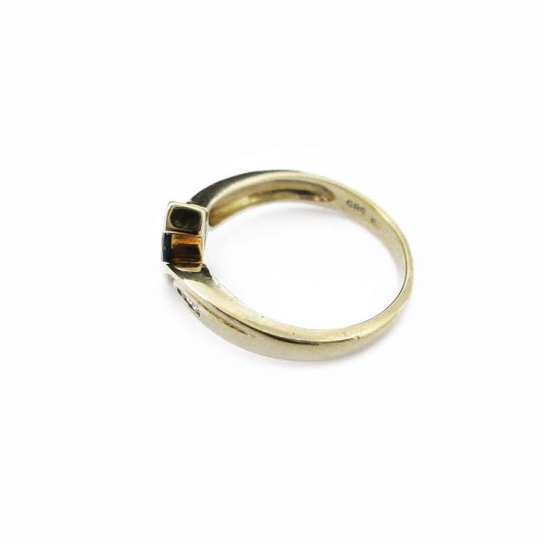 Kultainen timantti yht.0.03ct safiiri sormus 17,5mm #3