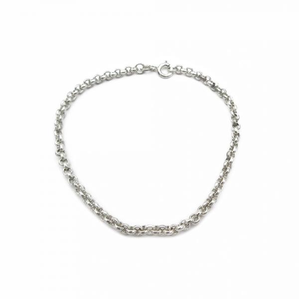 Hopeinen papuranneketju 17.5 cm #0