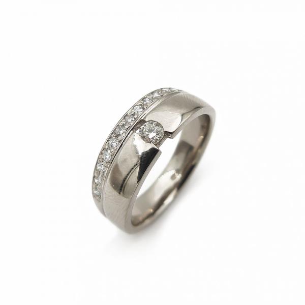 Timanttisormus valkokulta 0,23ct 18,20 mm #0
