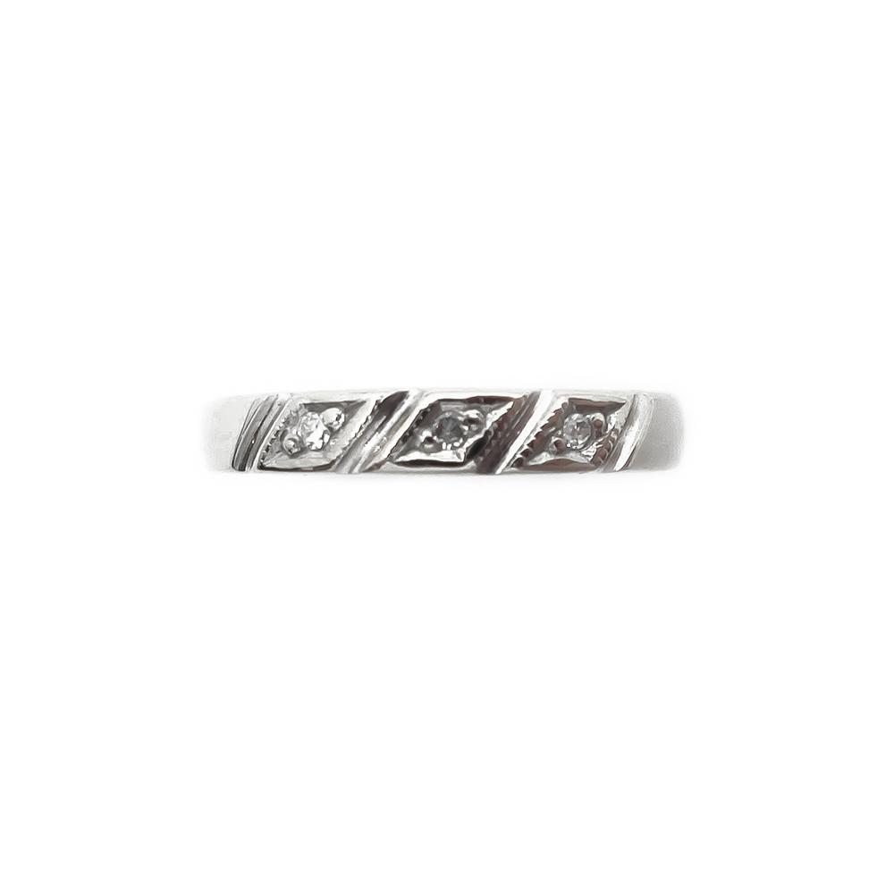 Valkokultainen timanttisormus 0,015 ct koko 16,5 #1