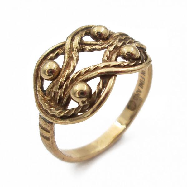 Kalevala Koru Teljänneito sormus halk.17.5mm ,pronssi #0
