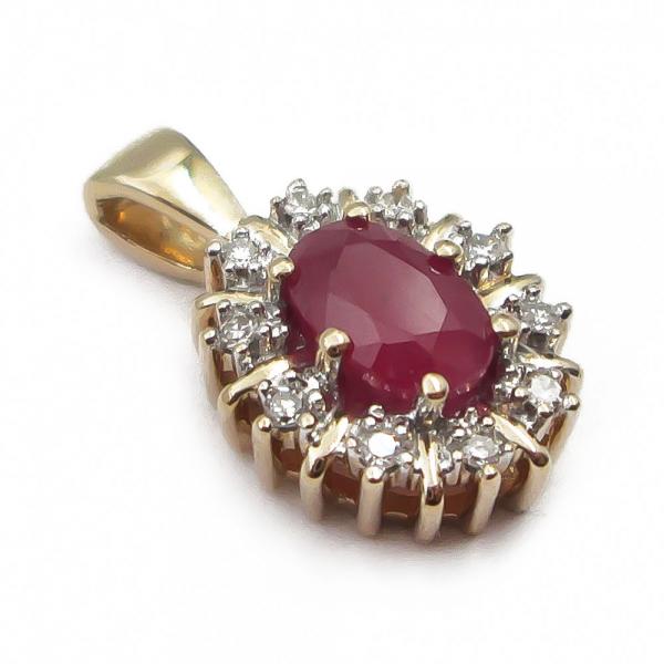 Kultainen rubiini-timanttiriipus 0,05 ct #1