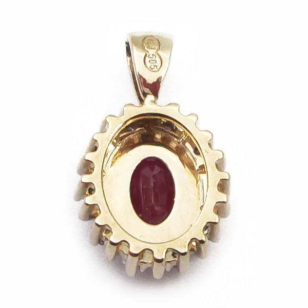 Kultainen rubiini-timanttiriipus 0,05 ct #2