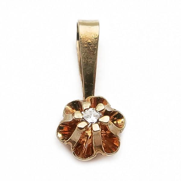 Kultainen pieni timanttiriipus 0,01ct #0