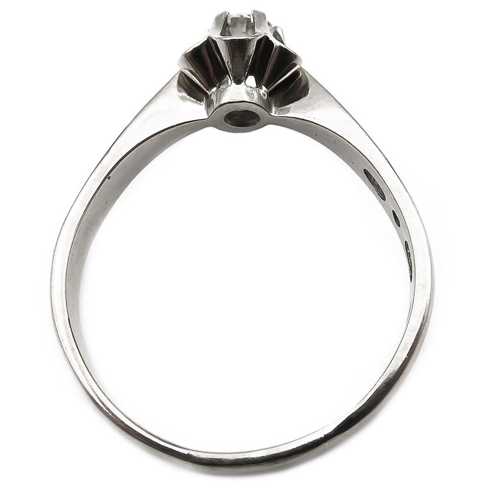 18K valkokulta timanttisormus 0.25ct koko 19 v.-72 #2