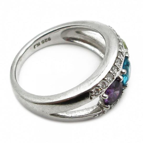 Hopeasormus värikivet 16,75mm #2