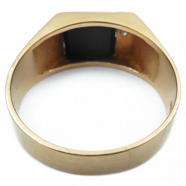 Miesten kultainen kantasormus,onyx+tim.0,005ct,20mm #2