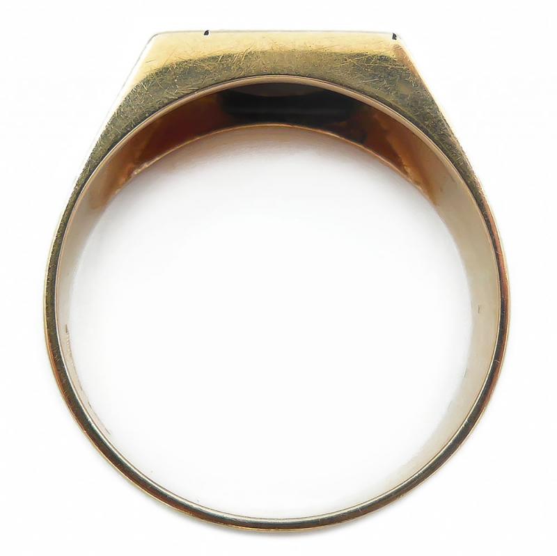 Miesten kultainen kantasormus,onyx+tim.0,005ct,20mm #5
