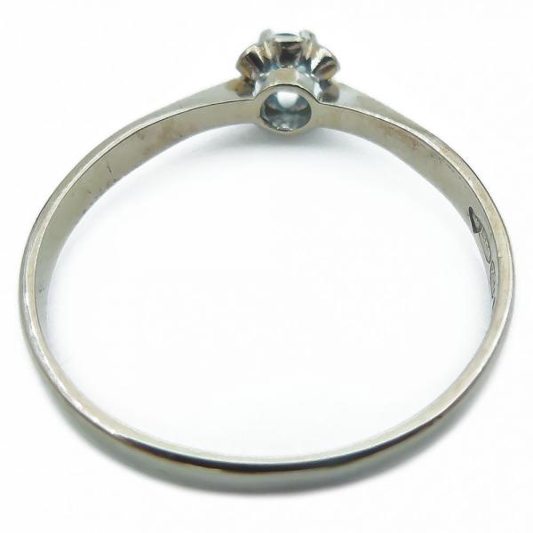 Valkokultainen sormus sinisellä kivellä,17.75mm #2