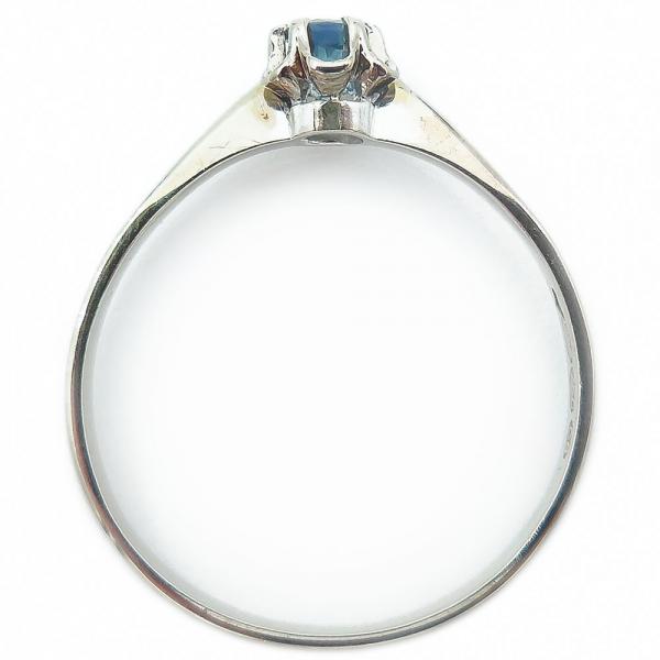 Valkokultainen sormus sinisellä kivellä,17.75mm #3