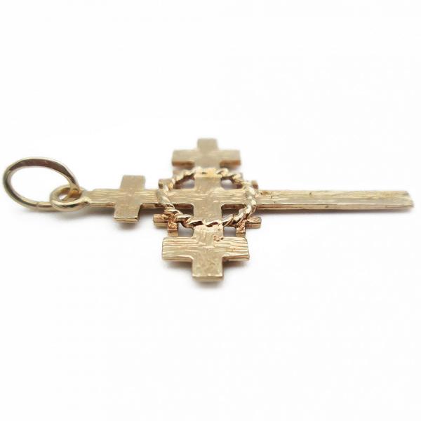 Kultainen Jerusalemin ristiriipus 17x24mm #1