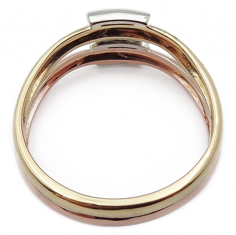 18k Kelta-/punakultainen timanttisormus 0,06ct 18,5mm #2