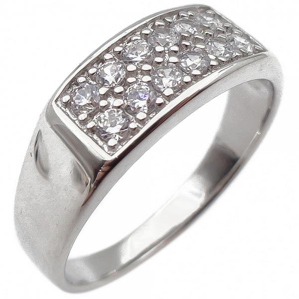 Hopeinen zirkoniasormus 19mm #0