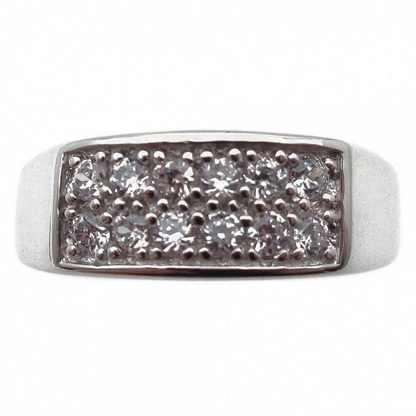 Hopeinen zirkoniasormus 19mm #1