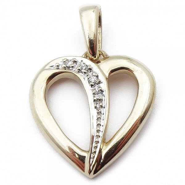 Kultainen sydänriipus 0,02ct #0