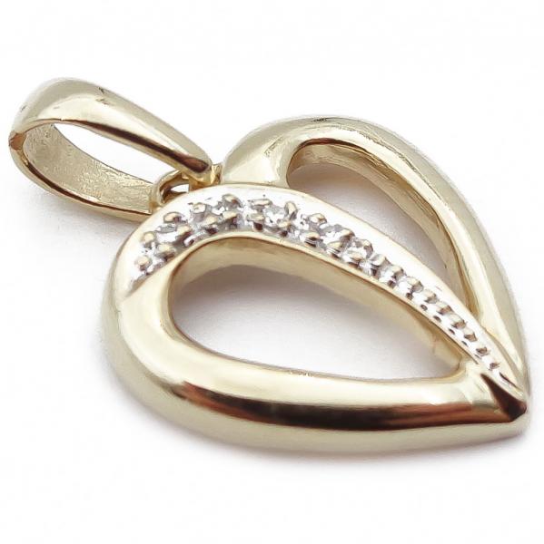 Kultainen sydänriipus 0,02ct #1