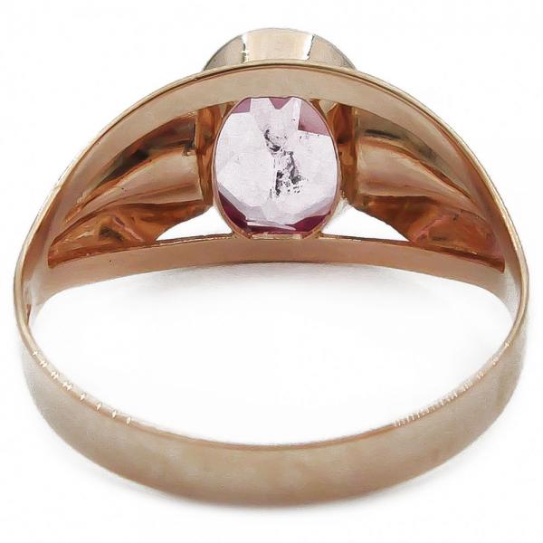 Kultainen sormus pinkki kivi 18,5mm V.-63 #2