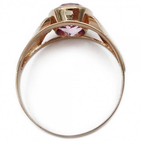 Kultainen sormus pinkki kivi 18,5mm V.-63 #4